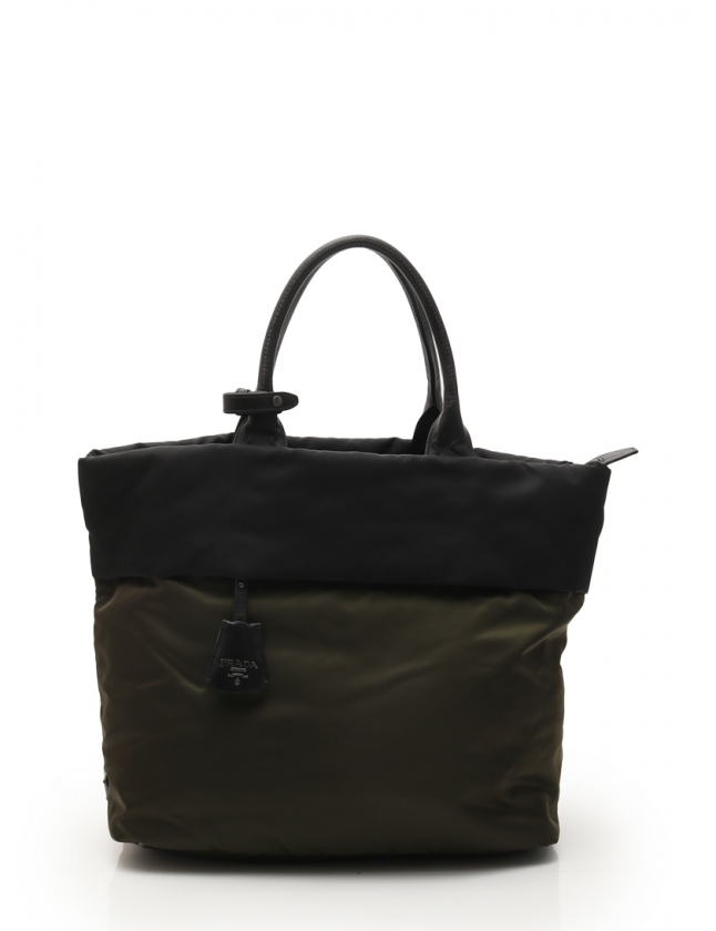 プラダ PRADA トートバッグ ショルダーバッグ カーキ 黒 B4521V 