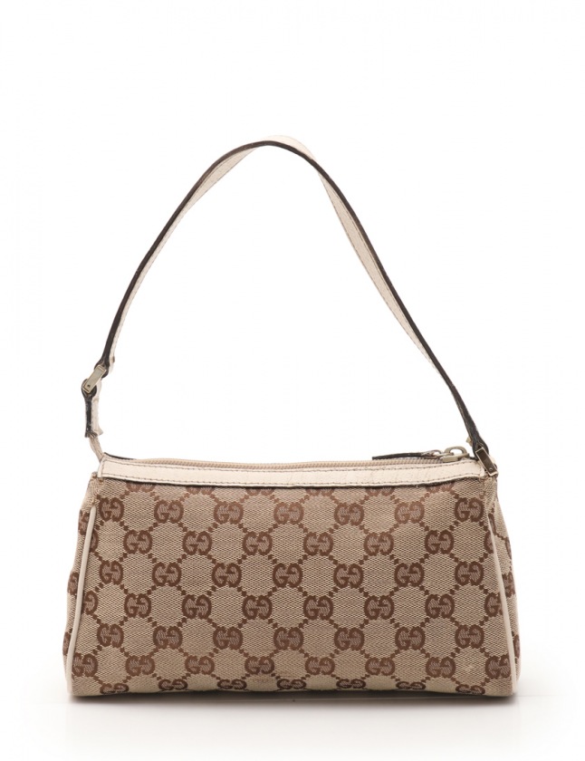 グッチ GUCCI アクセサリーポーチ GGキャンバス アビー ベージュ 白 