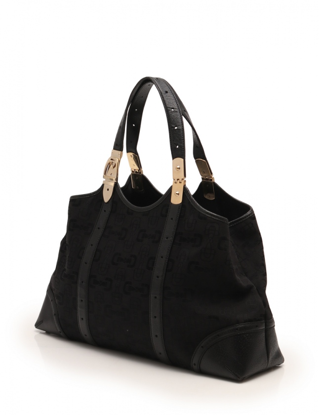 グッチ GUCCI ショルダーバッグ ホースビット 黒 145769 キャンバス