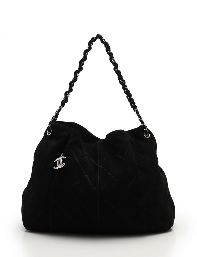 シャネル CHANEL ショルダーバッグ ワイルドステッチ 黒 スエード 