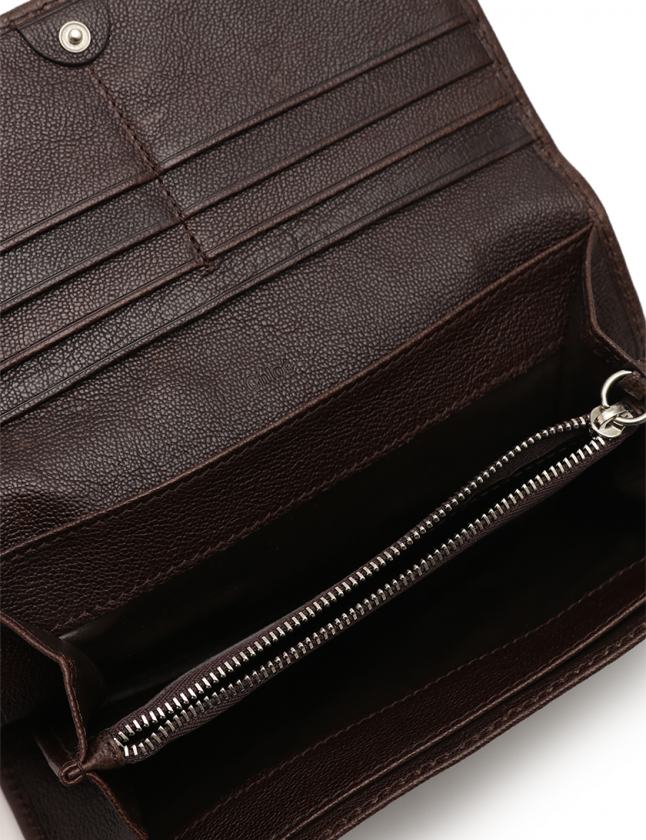 Chloé ダークブラウン 長財布 ピンバッジ付き Chloe（クロエ） 送料