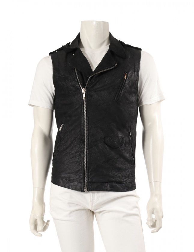 。　Rick Owes リックオウエンス レザージャケット ライダース RICK OWENS レザー バイカー ジャケット ライダース 革ジャン 黒 (RICK