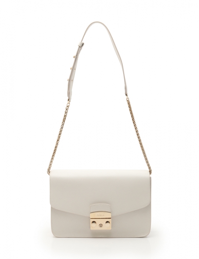 フルラ FURLA チェーンショルダーバッグ メトロポリス 白 レザー 