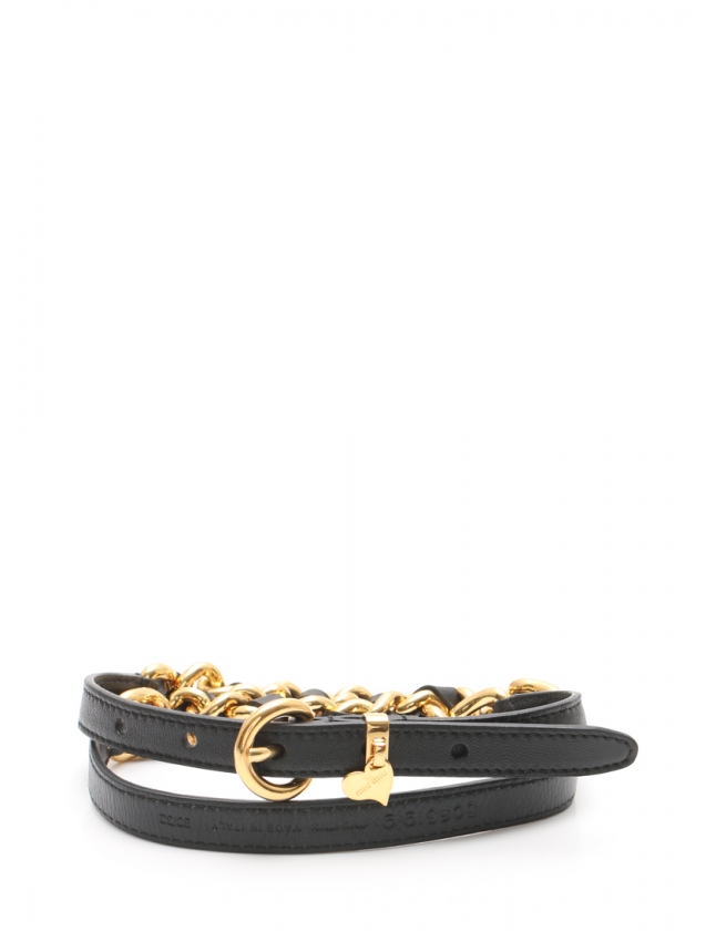 ミュウミュウ miumiu ベルト チェーンベルト 黒 小物 レザー チェーン  