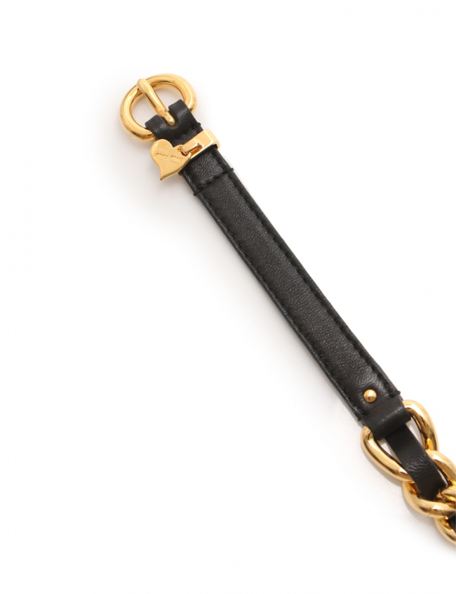 ミュウミュウ miumiu ベルト チェーンベルト 黒 小物 レザー チェーン  