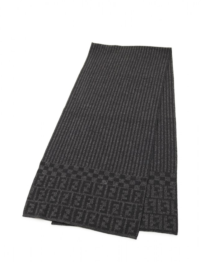 フェンディ FENDI マフラー ズッカ柄 ダークグレー 小物 総柄 メンズ