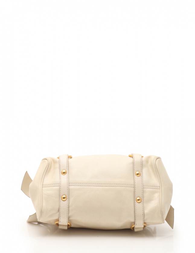 MIUMIU ミュウミュウ ハンドバッグ サイドリボン ホワイト MIUMIU