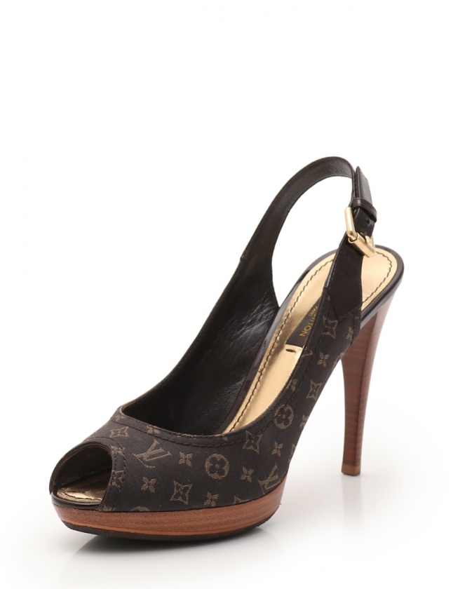 ルイヴィトン LOUIS VUITTON バックストラップパンプス モノグラム 