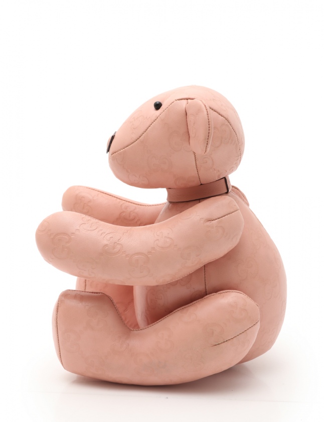 グッチ GUCCI テディベア グッチシマ ピンク 小物 レザー ぬいぐるみ 