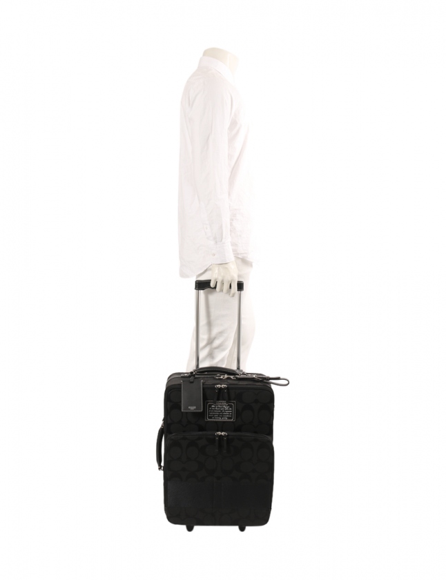 コーチ COACH キャリーケース シグネチャー グレー 黒 F77180