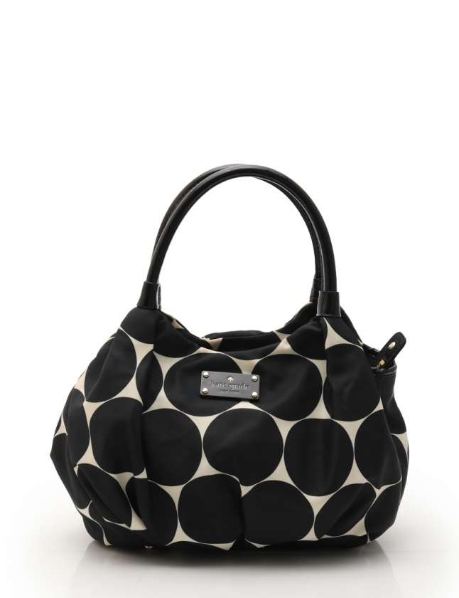 ケイトスペード KATE SPADE ショルダーバッグ ドット柄 黒 アイボリー 
