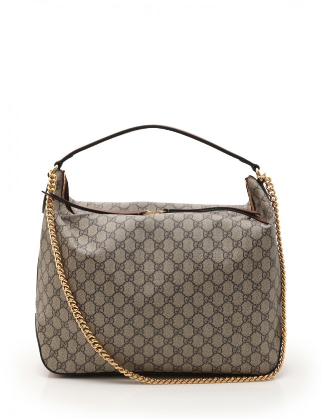 【良品】GUCCI グッチ レザー ハンドバッグ Dリング シボ革 ホーボー グッチ GUCCI ショルダーバッグ GGスプリーム ラージ ホーボー