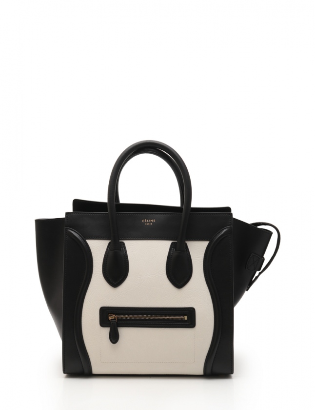 セリーヌ CELINE トートバッグ ラゲージ ミニショッパー 黒 アイボリー  