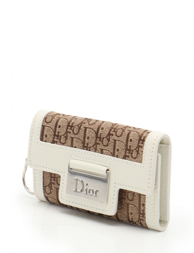 クリスチャンディオール Christian Dior 6連キーケース トロッター ベージュ 白 小物 キャンバス レザー レディース 114 ベクトルパーク