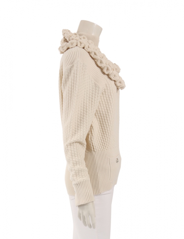 シャネル CHANEL ニット プルオーバー アイボリー 34 トップス 長袖 XS  