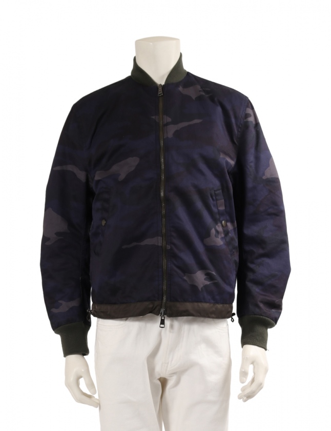 モンクレール MONCLERリバーシブルネイビー ナイロンジャケットブルゾン