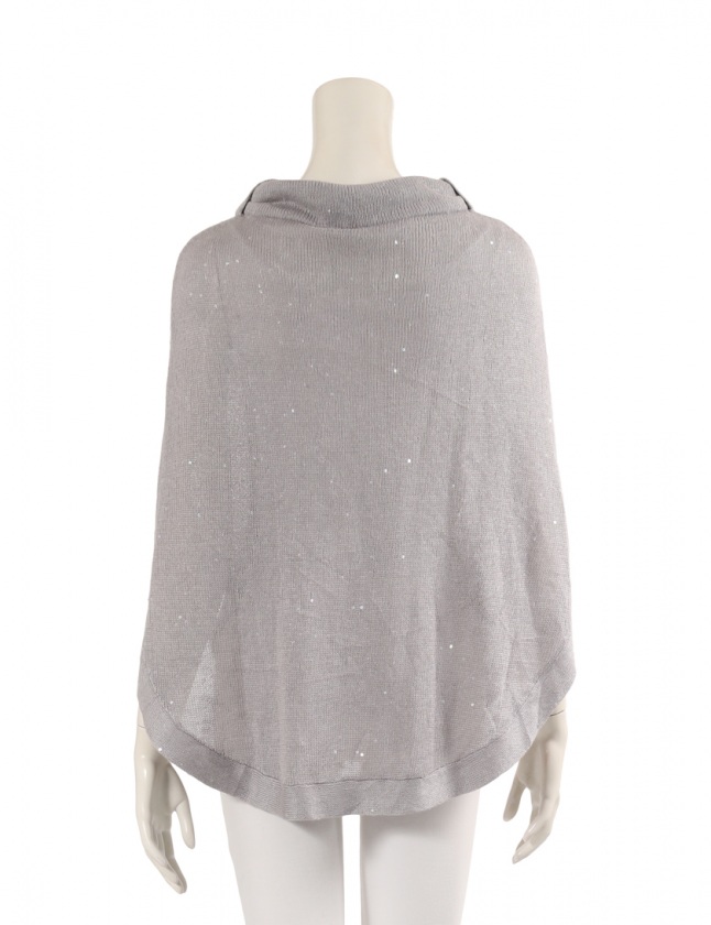 ブルネロクチネリ BRUNELLO CUCINELLI ニットポンチョ グレー L 