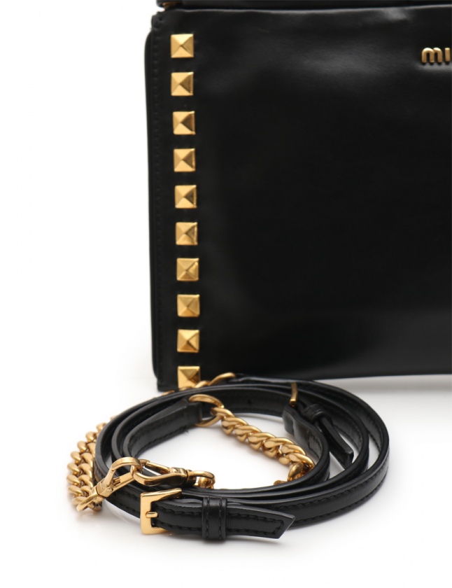 ミュウミュウ miumiu クラッチバッグ ショルダーバッグ 黒 レザー 