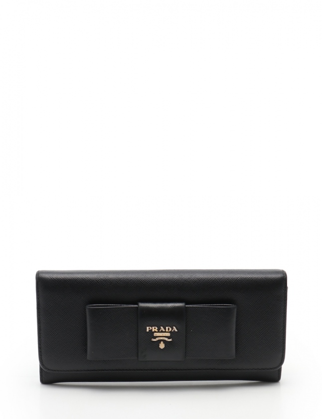 【美品】PRADA リボンサフィアーノフィオッコ ブラック riko*mama 様専用】PRADA リボンサフィアーノフィオッコ ブラック