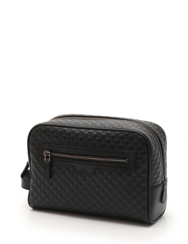 グッチ GUCCI セカンドバッグ クラッチバッグ マイクログッチシマ 黒 
