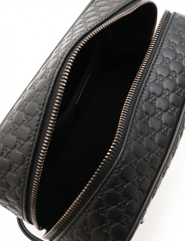 グッチ GUCCI セカンドバッグ クラッチバッグ マイクログッチシマ 黒 
