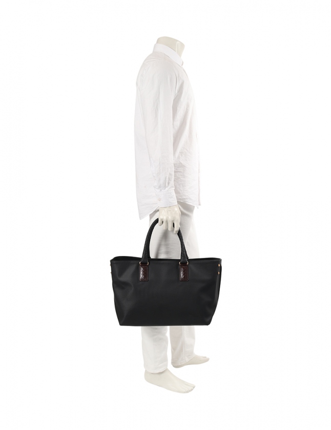 ボッテガヴェネタ マルコポーロ PVC レザー トートバッグ ダーク