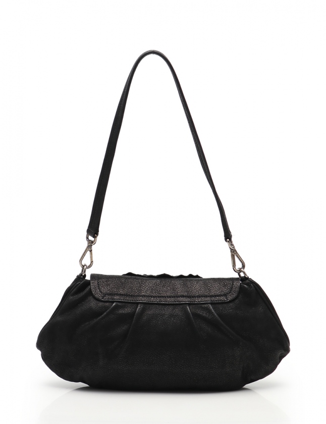 プラダ PRADA ショルダーバッグ 黒 レザー ビジュー レディース
