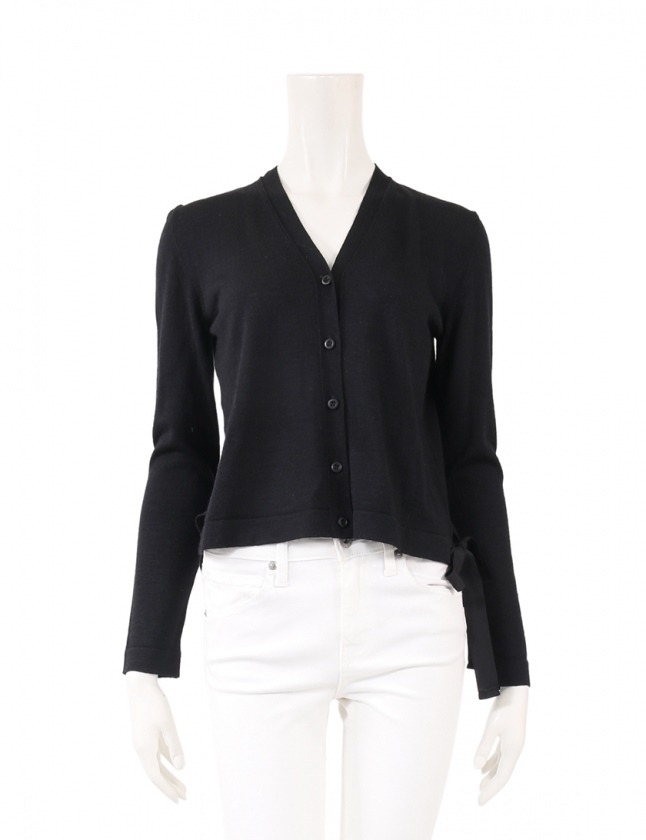 ミュウミュウ miumiu カーディガン サイドスリット ニット 黒 38  