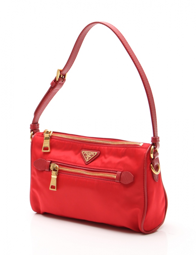 プラダ PRADA ショルダーバッグ 赤 BT0773 ナイロン サフィアーノ 