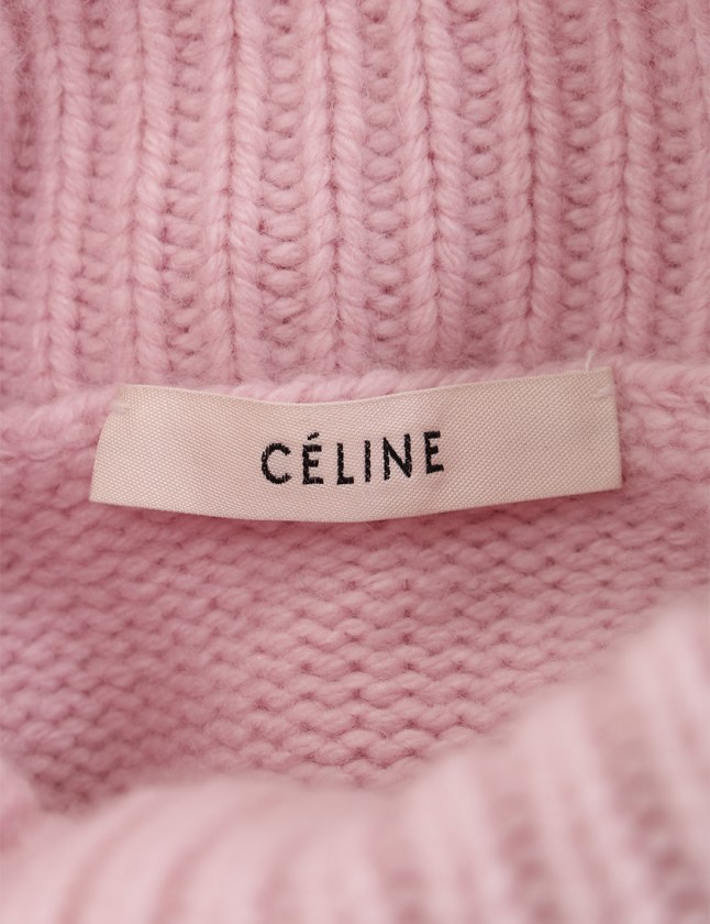 美品 CELINE セリーヌ ロゴ 刺繍 ニット ヴィンテージ セーター ピンク セリーヌ CELINE ニット セーター ピンク XS トップス 長袖