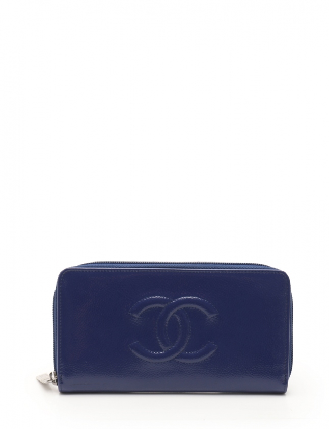ラウンド長財布 シャネルCHANEL ネイビー