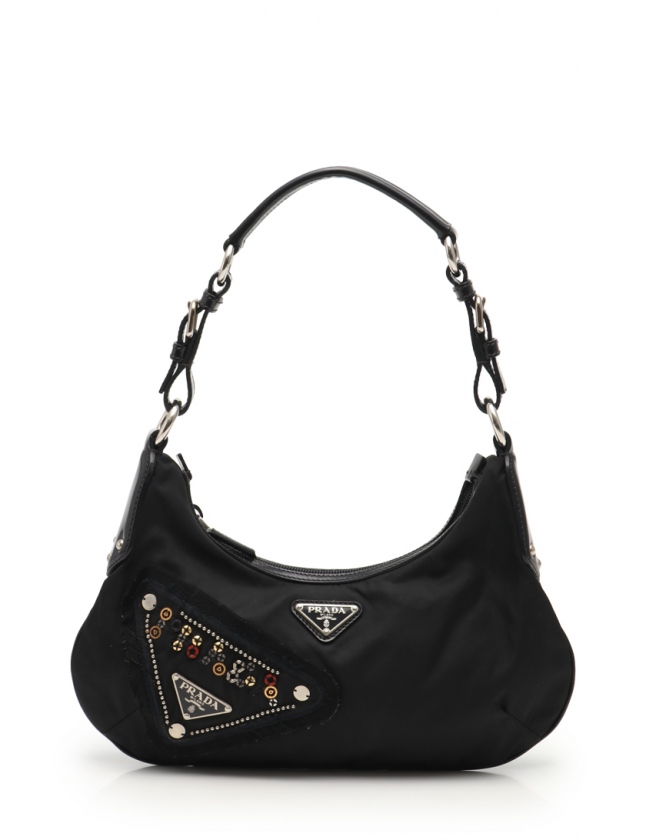 プラダ PRADA ショルダーバッグ 黒 BR3303 ナイロン レザー