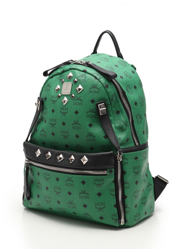 未使用MCM Backpack ツタッズ付リュック 緑Green M エムシーエム MCM バックパック リュック 緑 黒 MMK4SVE79GA001