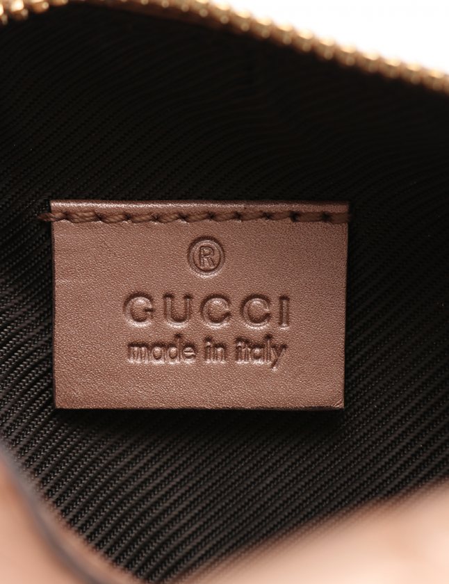 グッチ GUCCI ポーチ グッチシマ メタリックピンク 小物 レザー 153228 