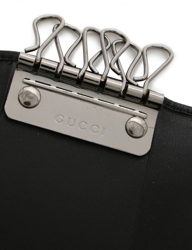グッチ GUCCI 6連キーケース シェリーライン 黒 マルチカラー 小物
