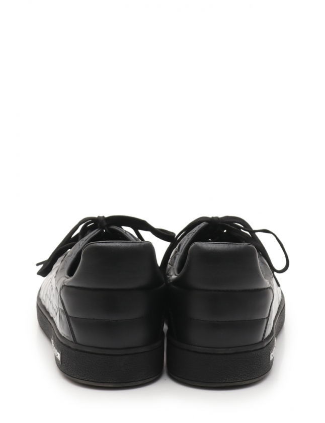 【ルイ・ヴィトン】クロコ型押し 厚底ローファー シューズ 黒メンズ 61/2M ルイ・ヴィトン】クロコ型押し 厚底ローファー シューズ 黒メンズ 61/2M