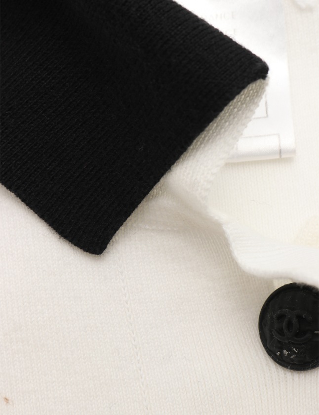 シャネル CHANEL スウェット ポロシャツ アイボリー 38 トップス 半袖 