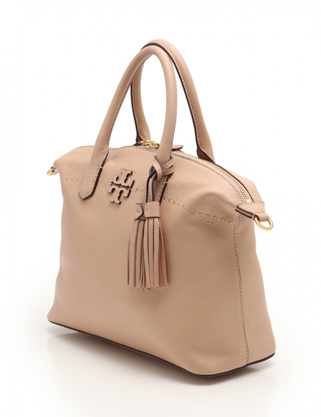 Tory Burch ピンクベージュ トートバッグ タッセル付き