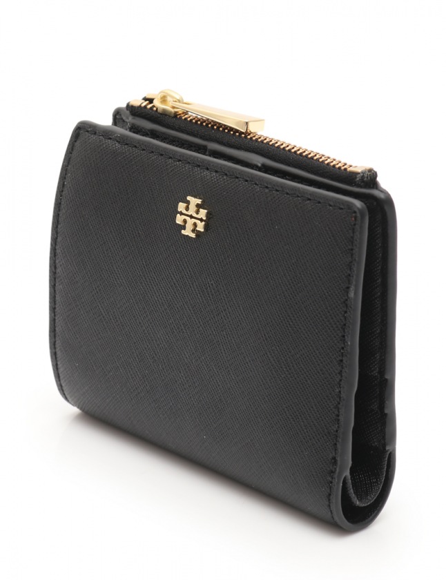トリーバーチ TORY BURCH 二つ折り財布 黒 小物 レザー EMERSON