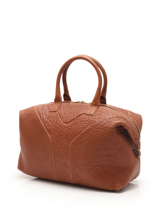 イヴサンローラン Yves Saint Laurent ボストンバッグ イージー 茶 レザー メンズ レディース 114 ベクトルパーク