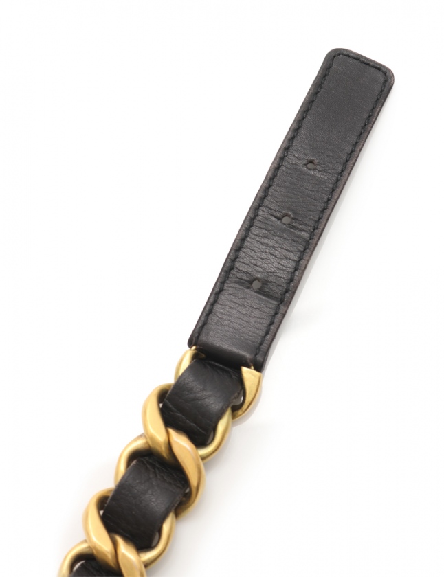 シャネル　チェーンベルト　ゴールド　ブラック チェーンベルト - メタル & カーフスキン、ブラック & ゴールド