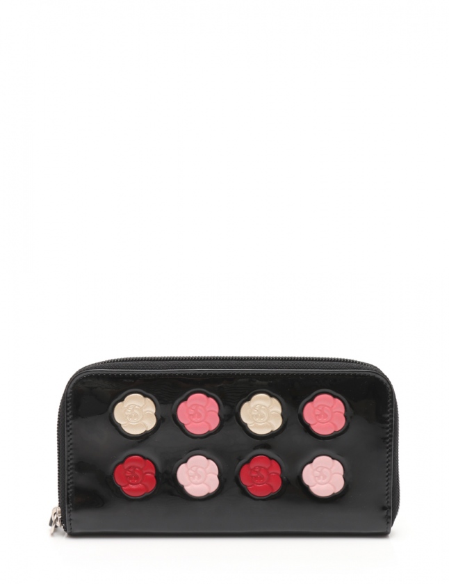 シャネル CHANEL ラウンドファスナー長財布 カメリア ココマーク 