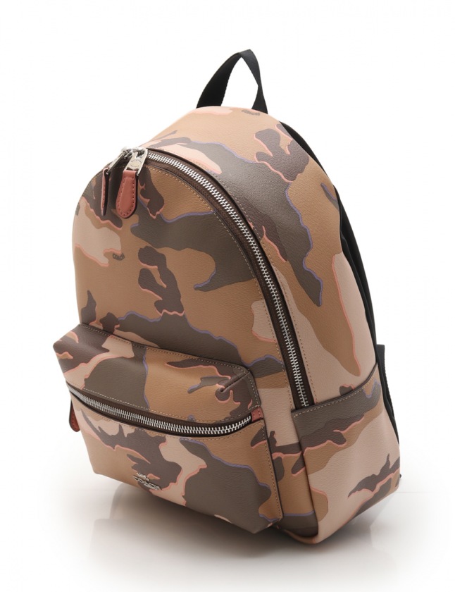 コーチ Coach バックパック リュック ワイルド カモフラージュ ミディアム チャーリー 迷彩柄 ベージュ マルチカラー F Pvc レザー レディース 114 ベクトルパーク
