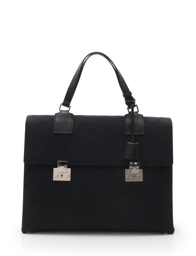 グッチ GUCCI ビジネスバッグ ハンドバッグ GGキャンバス 黒 015 3720 