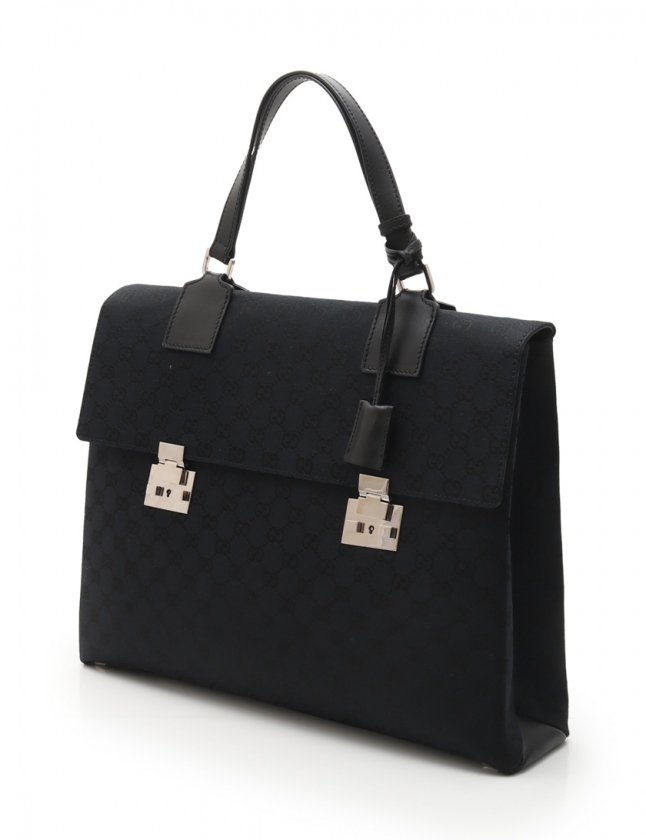 グッチ GUCCI ビジネスバッグ ハンドバッグ GGキャンバス 黒 015 3720 