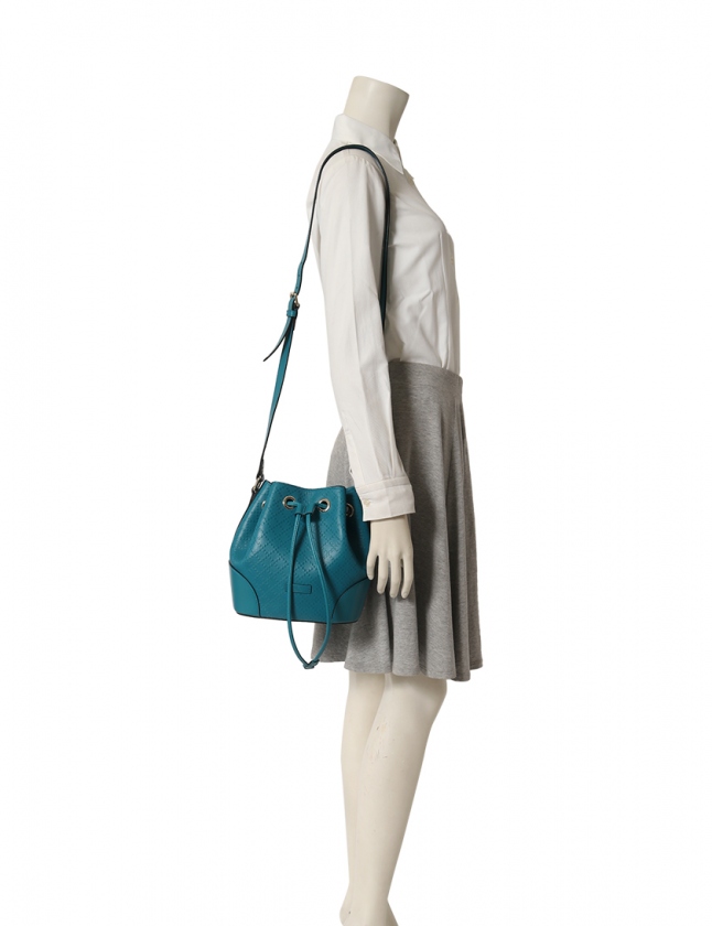 グッチ GUCCI 巾着ショルダーバッグ ブライトディアマンテ 青 354229 
