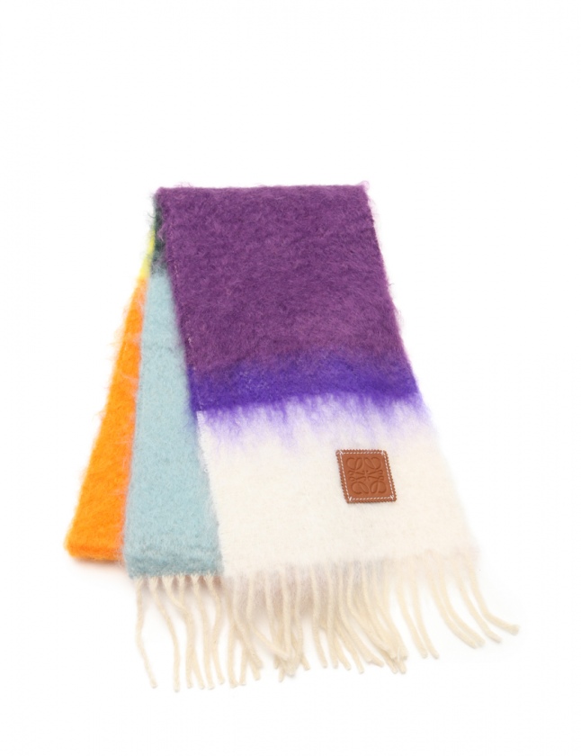ロエベ LOEWE マフラー ストール マルチカラー 小物 モヘヤ ウール  