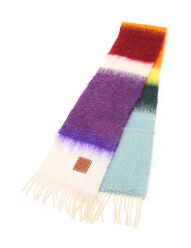ロエベ LOEWE マフラー ストール マルチカラー 小物 モヘヤ ウール