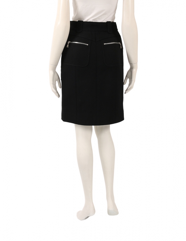 ルイヴィトン LOUIS VUITTON ジップアップ スカート 黒 36 ボトムス  