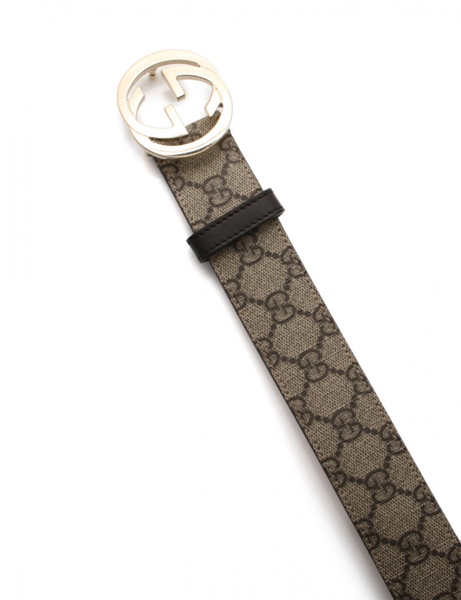 グッチ GUCCI ベルト インターロッキングG GGスプリーム ベージュ 小物 